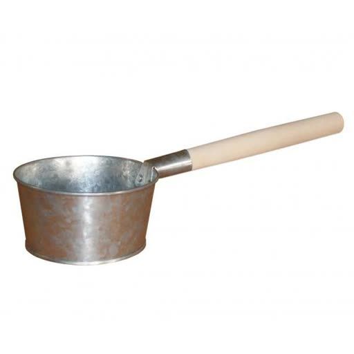 Bucket 2.5 l galvanized with wooden handle