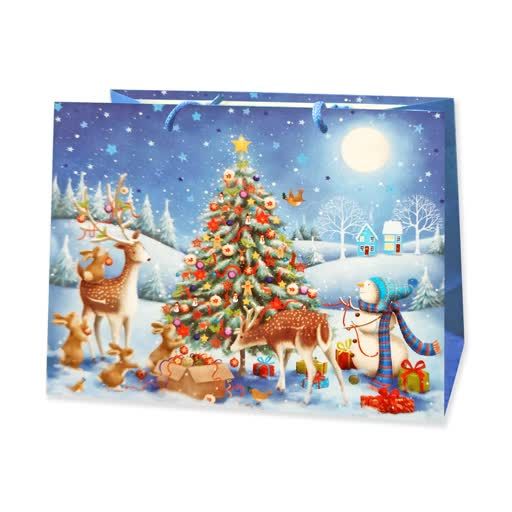 Paper gift bag New Year 22.9*17.8*9.8cm (M) horizon Antella